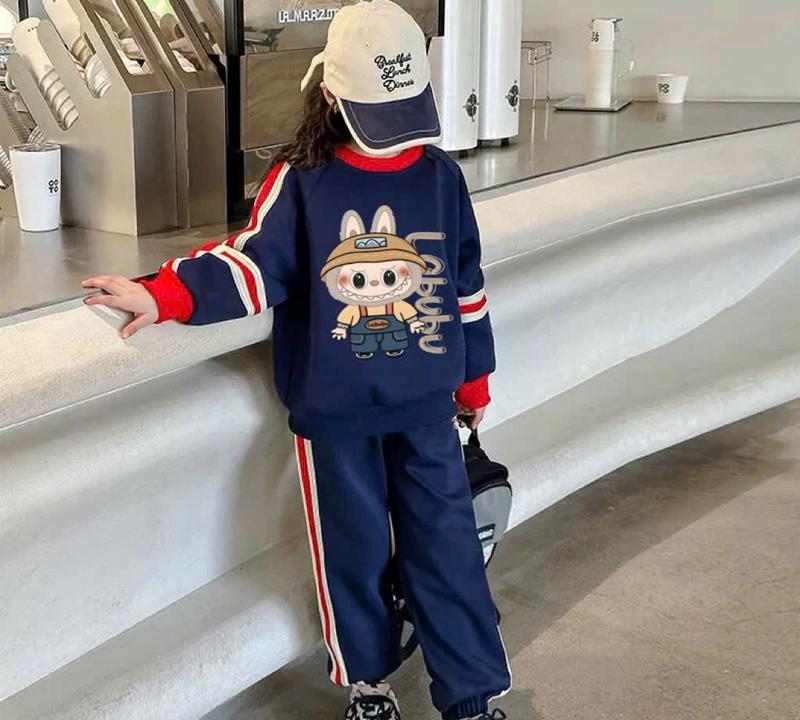 Sét Bộ Nỉ dành cho bé gái in Hình LABUBU CABIBARa ấm áp và xinh xắn cho mùa đông size từ 9 -42kg cho bé chất nỉ dầy dặn mã { HL3} quần lót lông