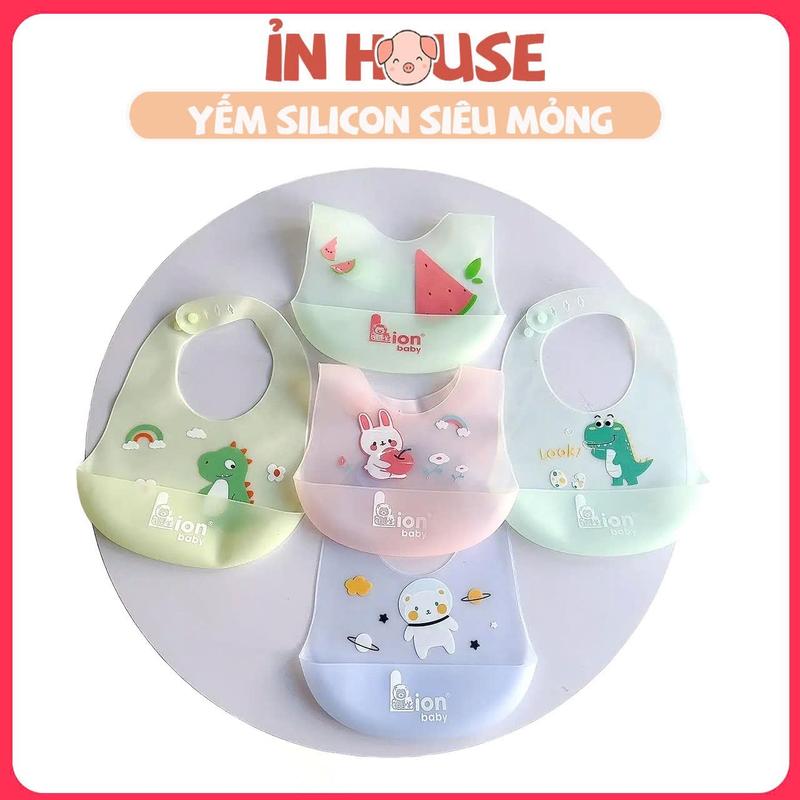 Yếm silion siêu mềm, mỏng, nhẹ, Lion baby hình trứng