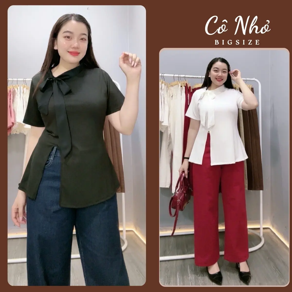 Áo thun kiểu bigsize nữ cổ thắt nơ xinh xắn tay ngắn xẻ tà cách điệu chất tăm QC mềm mịn co giãn - A272