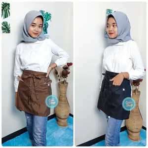 Half Apron Waist BARISTA Mini Kain POLOS Unisex Kekinian Celemek Resto Kedai Warung Kopi Ala Korea Style by Cuii Shop