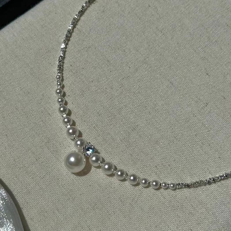 Product Introduction of Vòng Cổ Ngọc Trai Màu Bạc, Kim Cương Giả, Mảnh Nhỏ Dành Cho Phụ Nữ, Thiết Kế Đẹp Phổ Biến Mới, Dây Chuyền Xương Đòn Cao Cấp, Giá Cả Phải Chăng, Vòng Cổ số lượng ít, Trang Sức Chain Jewelry Móc Khoá vòng  phong 0