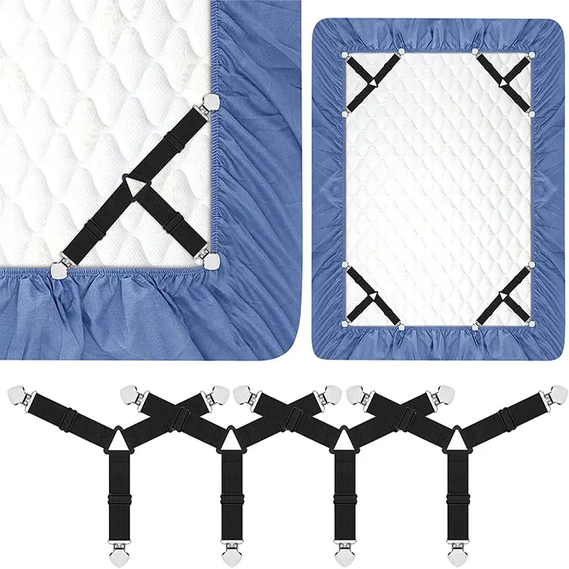 Dụng Cụ Kẹp Ga Trải Giường Đàn Hồi, 4 Cái / bộ, Dụng Cụ Chốt Thắt Lưng, Kẹp Ga Trải Giường, Cho Vỏ Nệm, Chăn, Chăn Bông, Giá Đỡ Chăn Bông, Dụng Cụ Sắp Xếp Dệt 0