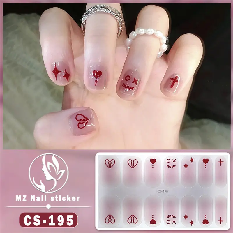 Miếng Dán Móng Tay Keo Không Nướng Chống Thấm Nước CS, Phong Cách Nhật Bản Và Hàn Quốc, Giấy Dán Móng Tay Mùa Xuân Và Mùa Hè Đầy Đủ, [Thanh Toán Khi Nhận Hàng] 6