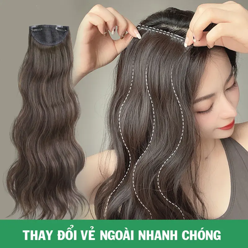 Tóc kẹp phím 3 sét xoăn sóng nước- Tóc giả kẹp phím- Kẹp phồng chân tóc Women 2