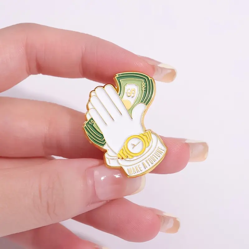 Trâm Cài Kim Loại, Thiết Kế Tiền Giấy Đô La Sáng Tạo, Huy Hiệu Biểu Tượng Tiền Hoạt Hình, Ghim Cài Ve Áo, Phụ Kiện Quần Áo Thời Trang, Quà Tặng Trang Sức 5