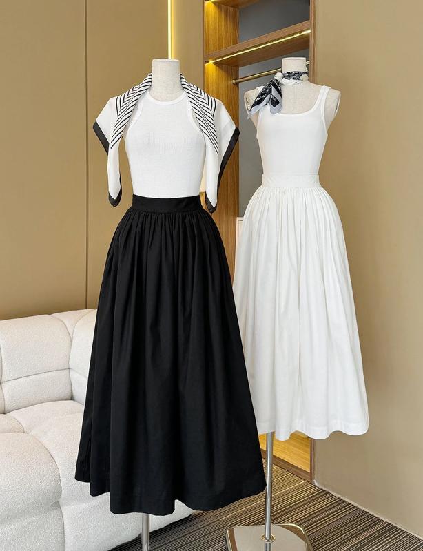 Chân Váy Xoè Xếp Ly Dáng Dài Maxi 90cm Phủ 2 Lớp Chất Đũi Vân Mây Siêu Đẹp Siêu Dễ Mix Đồ M69