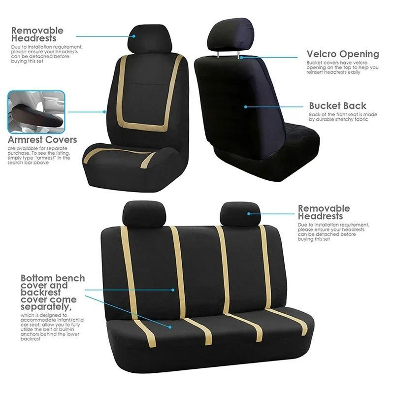 Product Introduction of COD FREE Shipping Fabric Car Seat Covers compatible for Hyundai I30 Creta Tucson Ix35 Solaris Elantra Santa Fe Kona I40 Getz Palisade Terracan Car Cushion 4