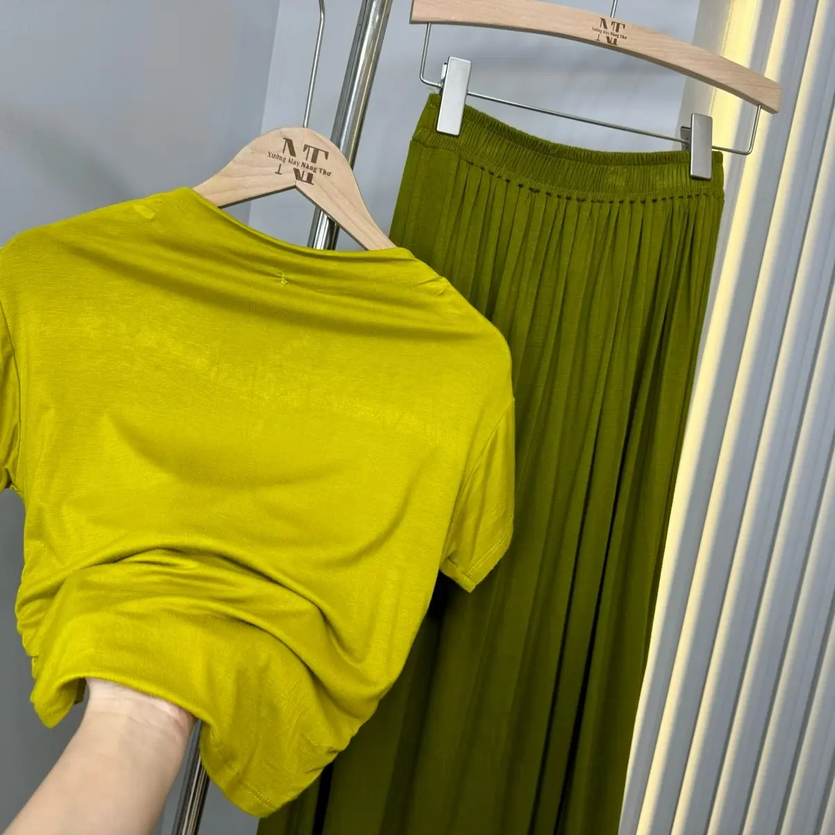 S775  Set áo dúm eo+chân váy xòe chất cotton  Women Top | BigBuy360 - bigbuy360.vn