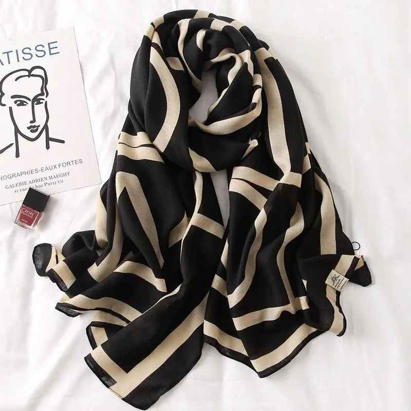 Linen and cotton scarf, thin and smooth, suitable for spring and summer, thin scarf, travel, sun protection, beach towel, for Lady, specification 180x75, the new arrival women silk scarf