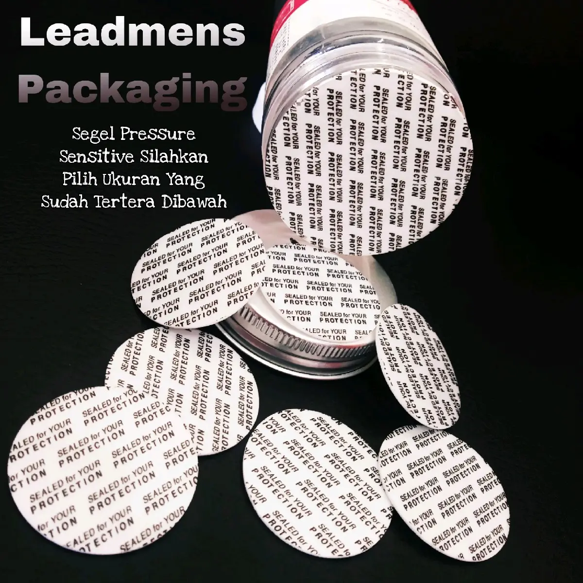 [isi 1000pcs] Ukuran 27mm/28mm/35.2mm/37mm/38mm/40mm/45mm Segel Pressure Sensitive