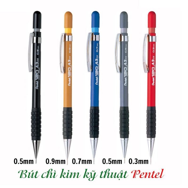 Bút chì kim Pentel 120 A3DX viết chì bấm nét 0.3mm  0.5mm  0.7mm  0.9mm ... 