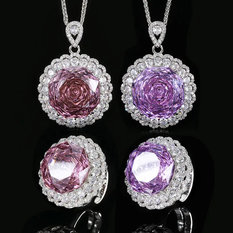 TopKiss Glam up your look with  Daily Artificial Gemstone Jewelry Set - Copper Base Plated with Gold Rose Cut Luxury Set for Women featuring 18mm Main Stone