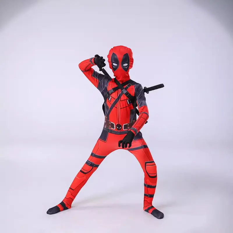 Áo Liền Quần Deadpool One-Piece Trang Phục Halloween Trẻ Em Bộ Đồ Hóa Trang Deadpool Bộ Đồ Người Lớn 3