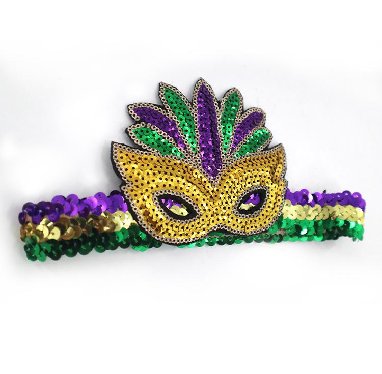 Product Introduction of Cross-border European and American Carnival Mardi Gras Earrings Jewelry Fashion Earrings Gold Purple Green Feather Accessories Earrings 12