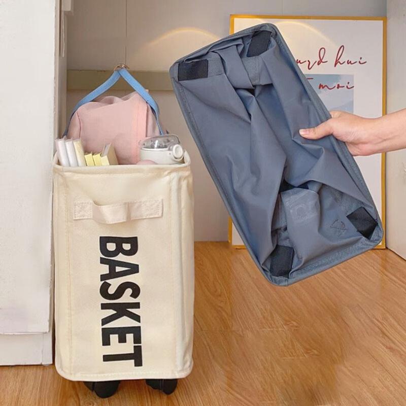 Product Introduction of New Foldable Slim Laundry Basket Rolling Multi-function Dirty Clothes Basket Waterproof with Wheels Laundry Hamper Basket 14