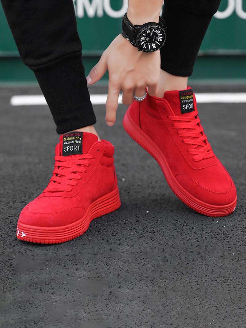 Product Introduction of Women's Heartbeat Pattern Lace Up High Top Skate Shoes, Casual Comfortable Sports Shoes for Daily Wear, Female All-match Round Toe Shoes for Daily Wear 9
