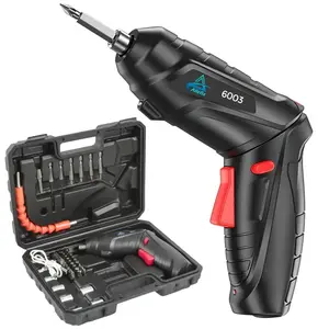 Set Bor Tangan Bolak Balik Screwdriver 4,2 Volt Tanpa Kabel 45 Pcs Mata Obeng Lengkap Free Usb - 6003 Bor Cordless Drill Mini Portable Multifungsi dengan Lampu LED