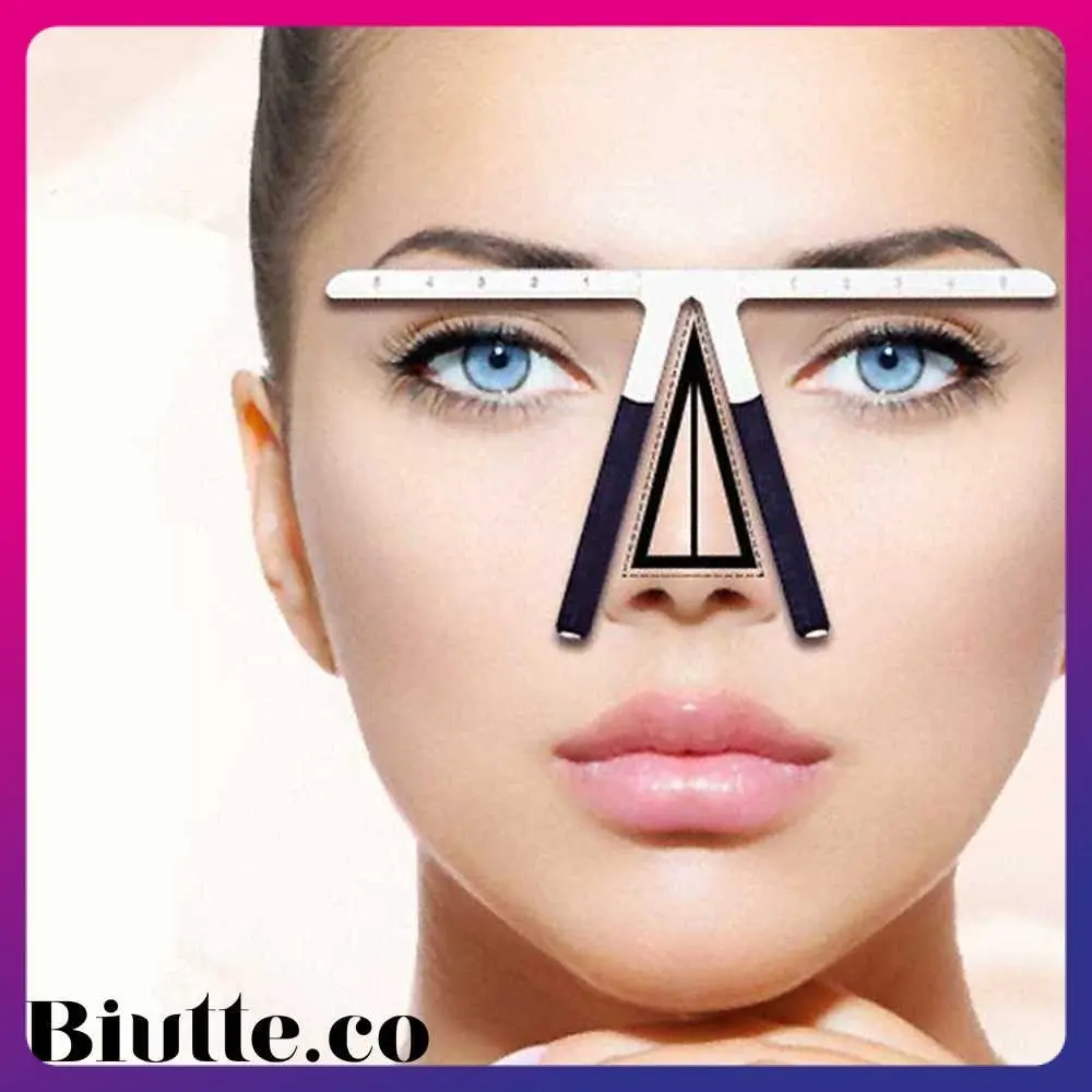 Biutte.co Penggaris Alis Eyebrow Balance Ruler Measure Shaping Tool Steel Wajah