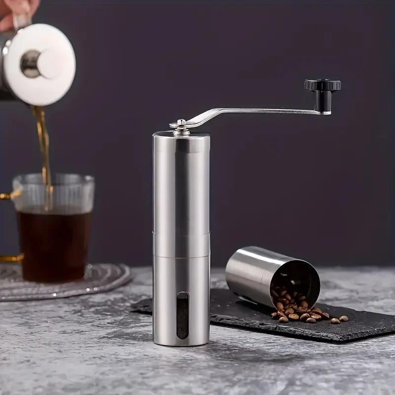 Product Introduction of Stainless Steel Manual Coffee Bean Grinding Machine, 1 Count Household Coffee Bean Grinding Tool, Small Manual Grinding Coffee Machine 8