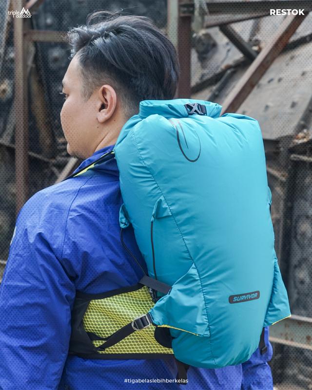 SURVIVOR XP - BACKPACK ULTRALIGHT WATERPROOF , BACKPACK TRAIL RUNNING, BACKPACK SEPEDA, BACKPACK SUMMIT ATTACK SURVIVOR 18LT ORIGINAL PRODUK BY TRIPLE OUTDOOR Anti Air Uniseks 5
