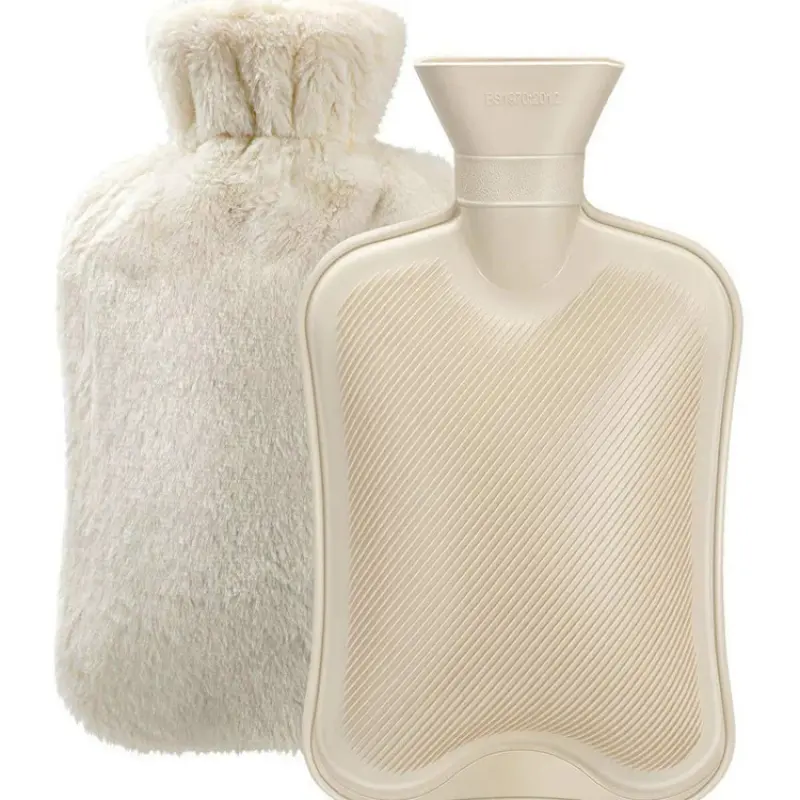 2l Large Capacity Irrigation Hot Water Bag Water Injection Heating Pad Plush Rubber Warm Waist Shoulder Explosion-Proof Leak-Proof Hand Warmer