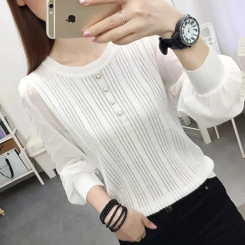 Áo Khoác Voan, Dệt Kim Lụa Lạnh Dáng Rộng Vừa Vặn, Dài Tay, Thời Trang Mới Phong Cách Phương Tây, Thích Hợp Cho Mùa Xuân Và Mùa Thu 2024, Thiết Kế Khoét Lỗ Khâu
