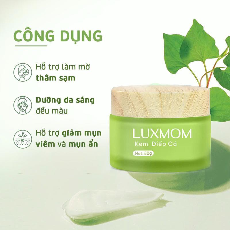 Kem Diếp Cá Luxmom 50G - Hỗ Trợ Chăm Sóc Da Mỗi Ngày - Giúp Làm Đều Màu Da - Hỗ Trợ Thâm Sạm, Cải Thiện Mụn