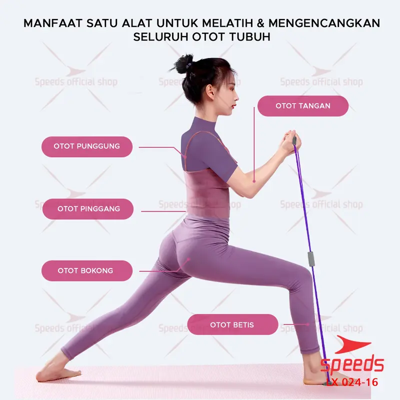 SPEEDS Tali Yoga Tali Fitness Gym Olahraga Kelenturan Pilates Latihan Pull Rope 024-16 5