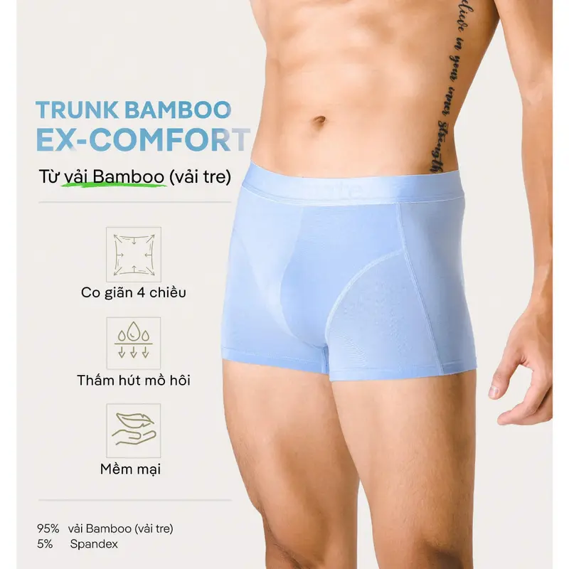 Quần lót nam Trunk ExComfort Bamboo thoải mái tối đa Coolmate 1