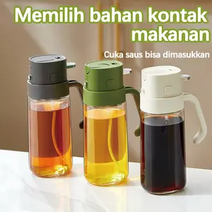 Botol Semprot Minyak Dapur 500ml, 2-in-1 Semprot & Tuang, Kabut Halus & Kontrol Presisi, Cocok untuk Salad, Kue, Wajan Anti Lengket - Hijau, Putih, Hitam