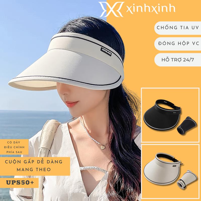 Mũ Nửa Đầu Chống Nắng Hai Lớp Đệm Cuộn Lại Dễ Dàng Women Cap