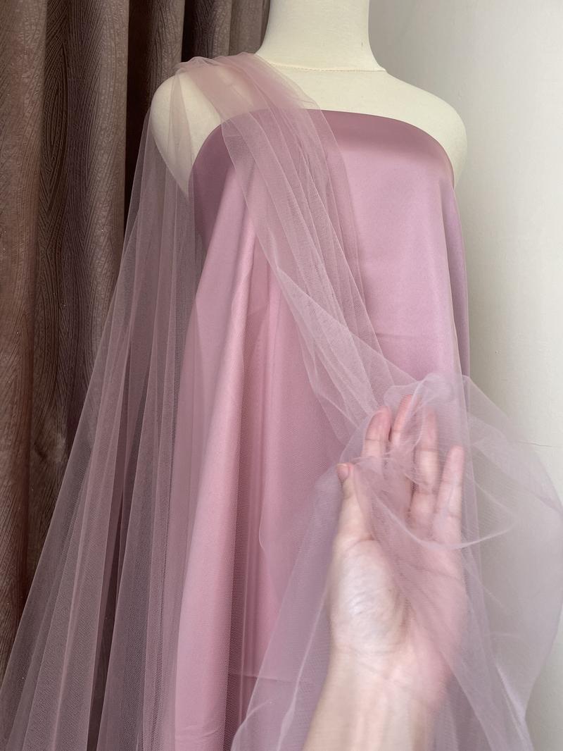 Product Introduction of Bahan Kain Soft Tile Tule Tulle Polos Premium Jaring Kelambu Warna Rosegold Sky Blue Sage Green Hitam Hijau 2