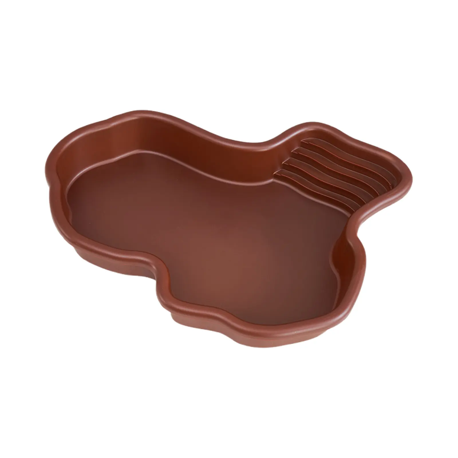 Turtle Bath Basin with Ramp Plastic Irregular Shape Water Dish Habitat Reptile Bathing Pool