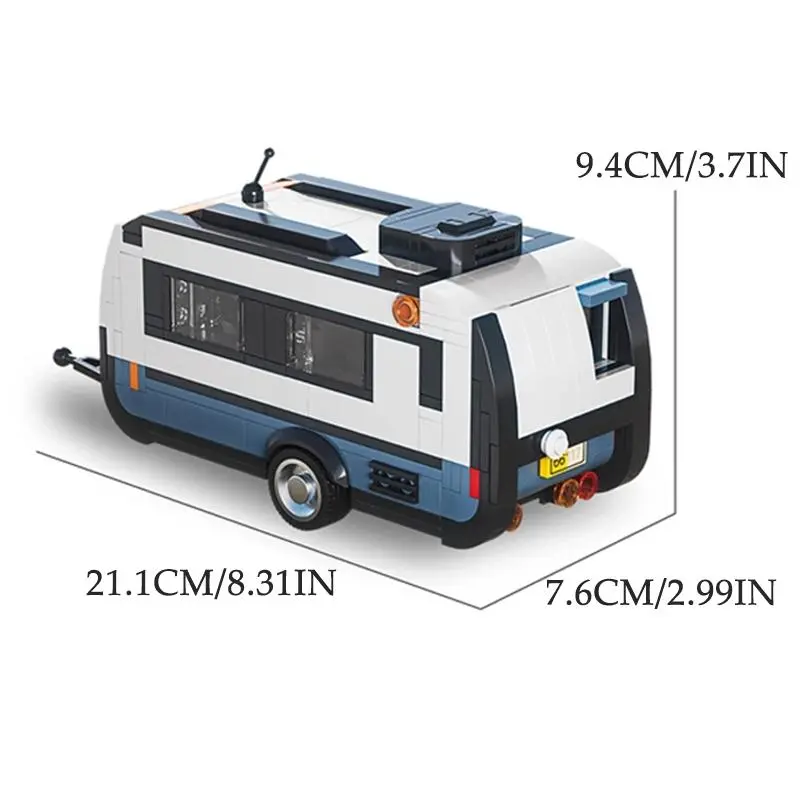 RV Trailer Building Blocks Set, 1 Box Travel Trailer Camping Vehicle Assembly Bricks Model Toys, Creative Ornament for Gifts 1