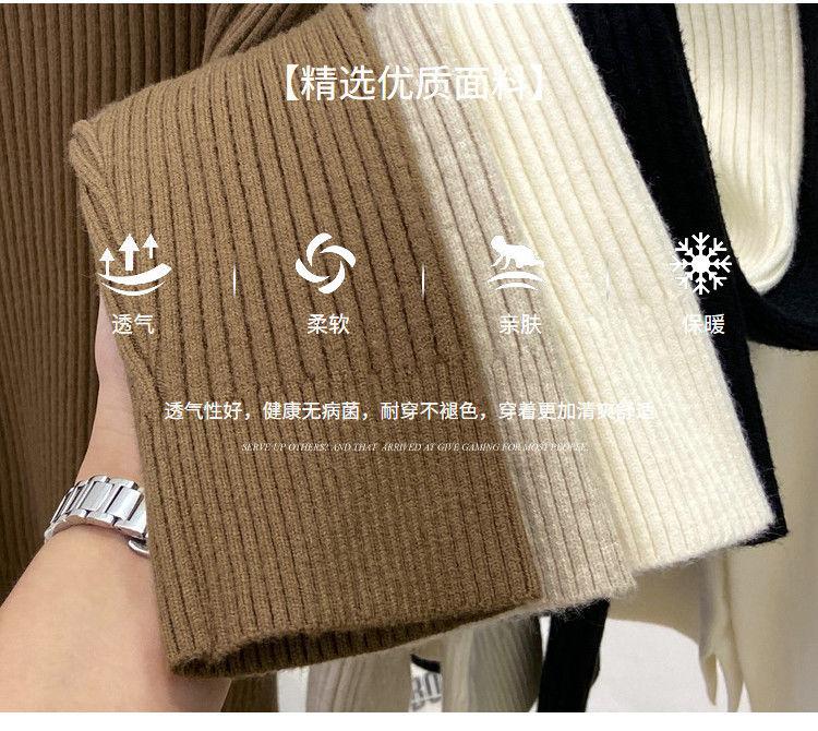 Product Introduction of 200 Wearable plus Size Polo Top Women's Autumn and Winter Half-High Collar Half-Open Zipper Sweater Loose Slimming Sweater Fashion 4