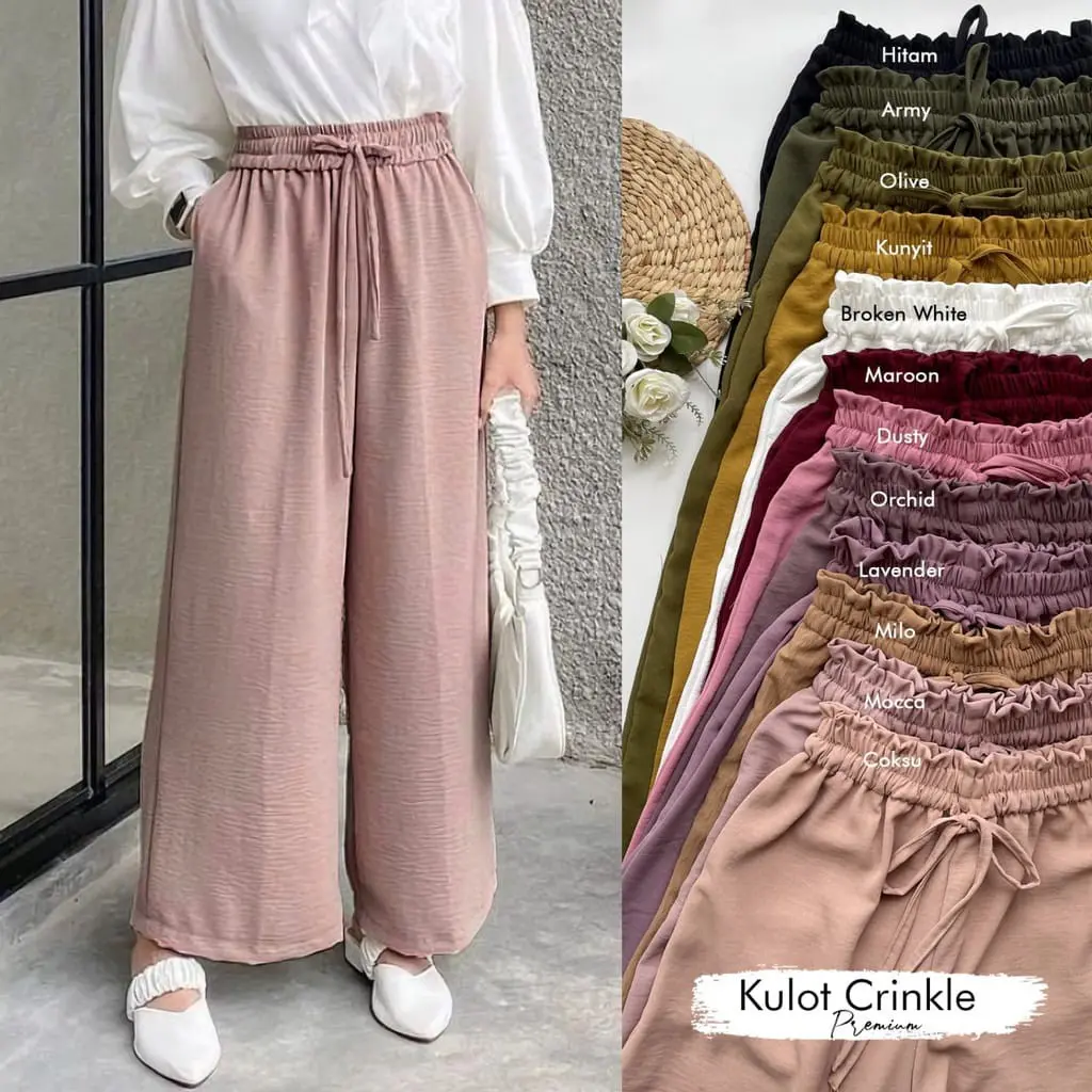 Kulot Crinkle Airflow/Kulot Crinkle Airflow panjang Cekana Daily 40-70kg Karet serut