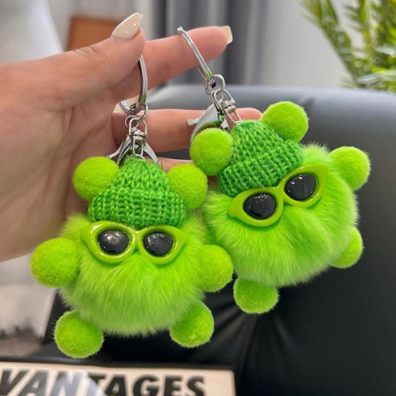 Mini Rex Rabbit Keychain Fluffy Key Chains Trinkets Pom Pom Keychain ...
