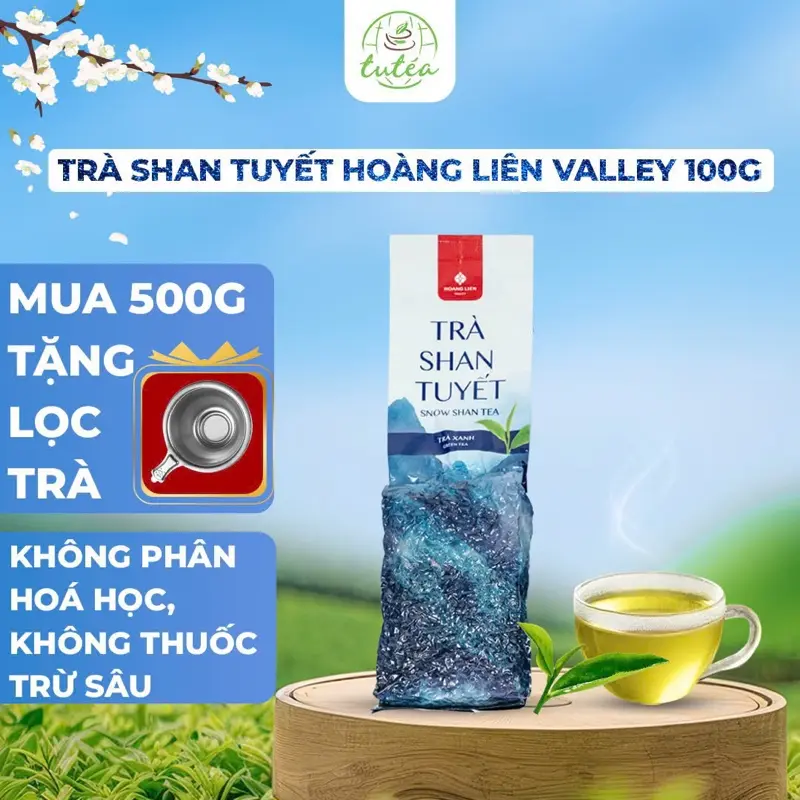 Trà Shan Tuyết Hoàng Liên Valley Gói Xanh - Gói 100g Chè San Tuyết