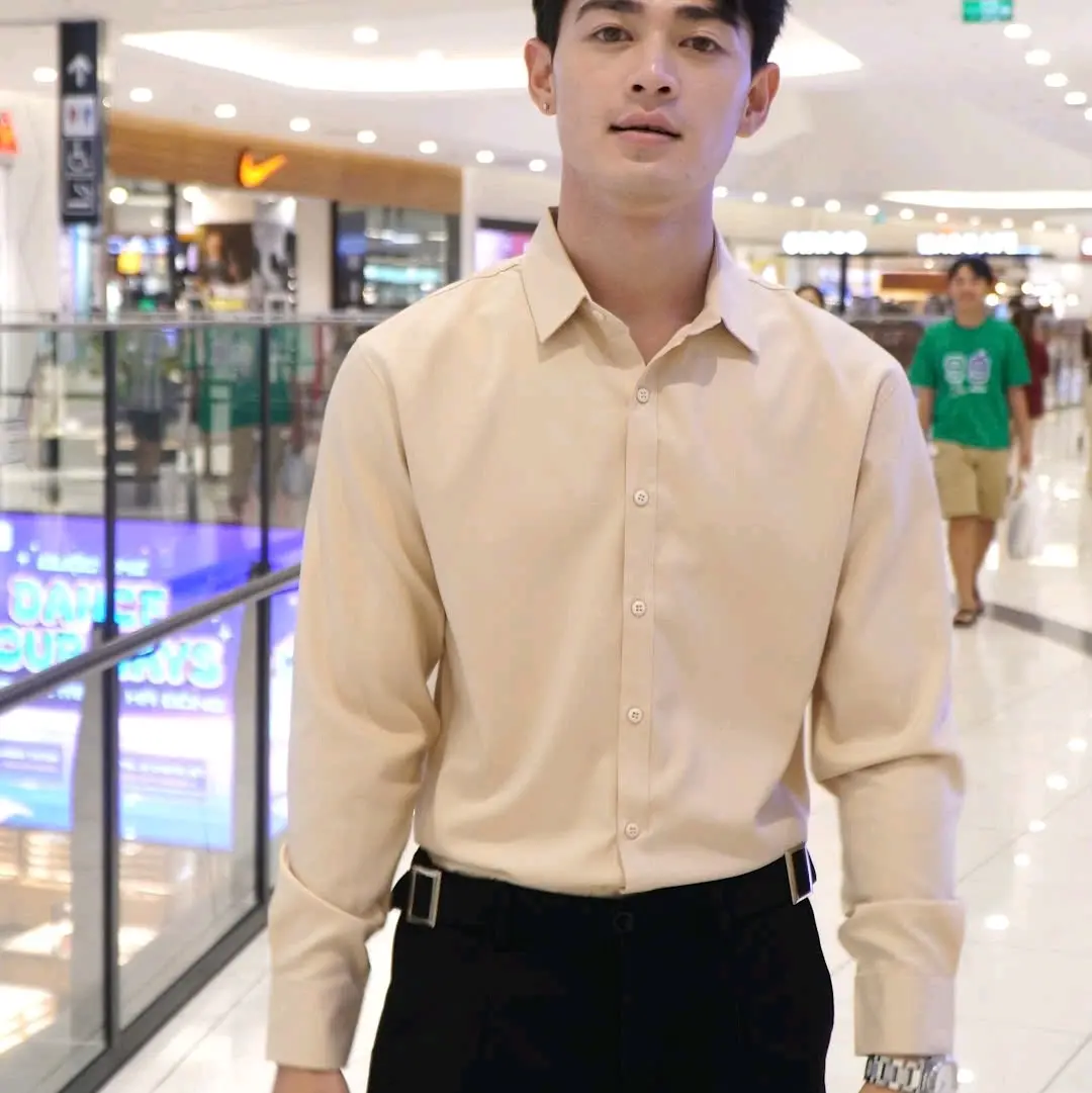 Áo sơ mi nam lụa hàn châu dài tay trơn cao cấp có size từ M đến 3Xl