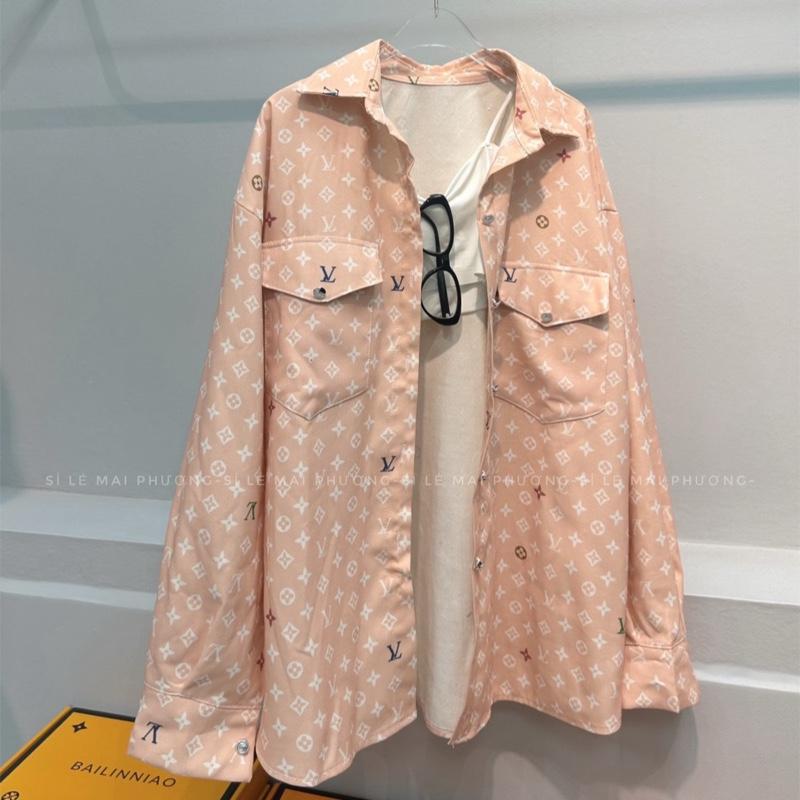 ÁO SƠ MI IN HOẠ TIẾT MÀU HỒNG IN FULL ÁO