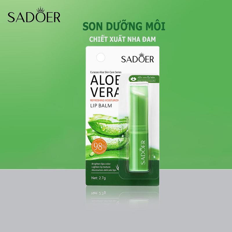Son Dưỡng Môi Lip Balm SADOER Tinh Chất Lô Hội Chăm Sóc Đôi Môi Mềm, Căng Mọng Và Đàn Hồi 2.7g
