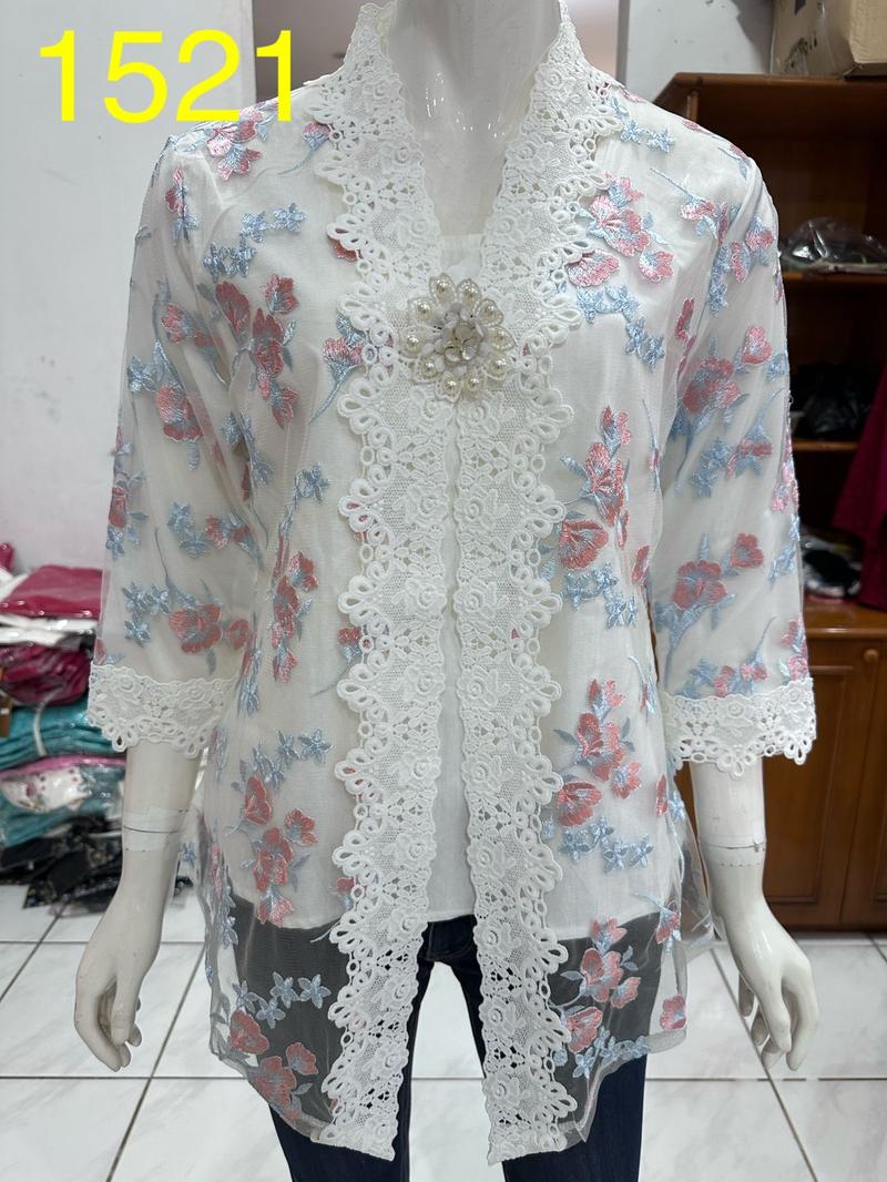 Product Introduction of 1514 kebaya rompi organdi alexuez premium brukat /kebaya encim bordir 19