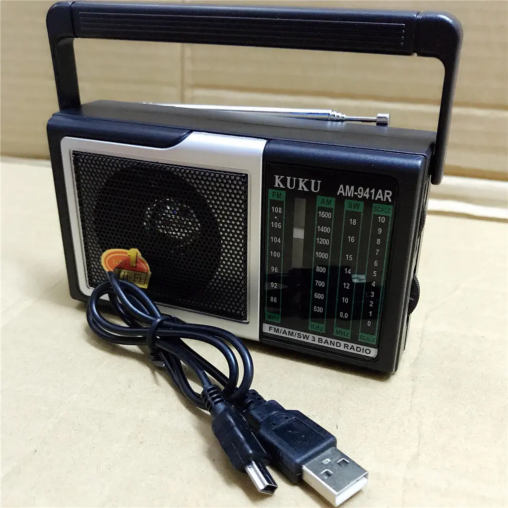 KUKU AM941 Rechargeable AM/FM/SW 3 BAND RADIO World receiver