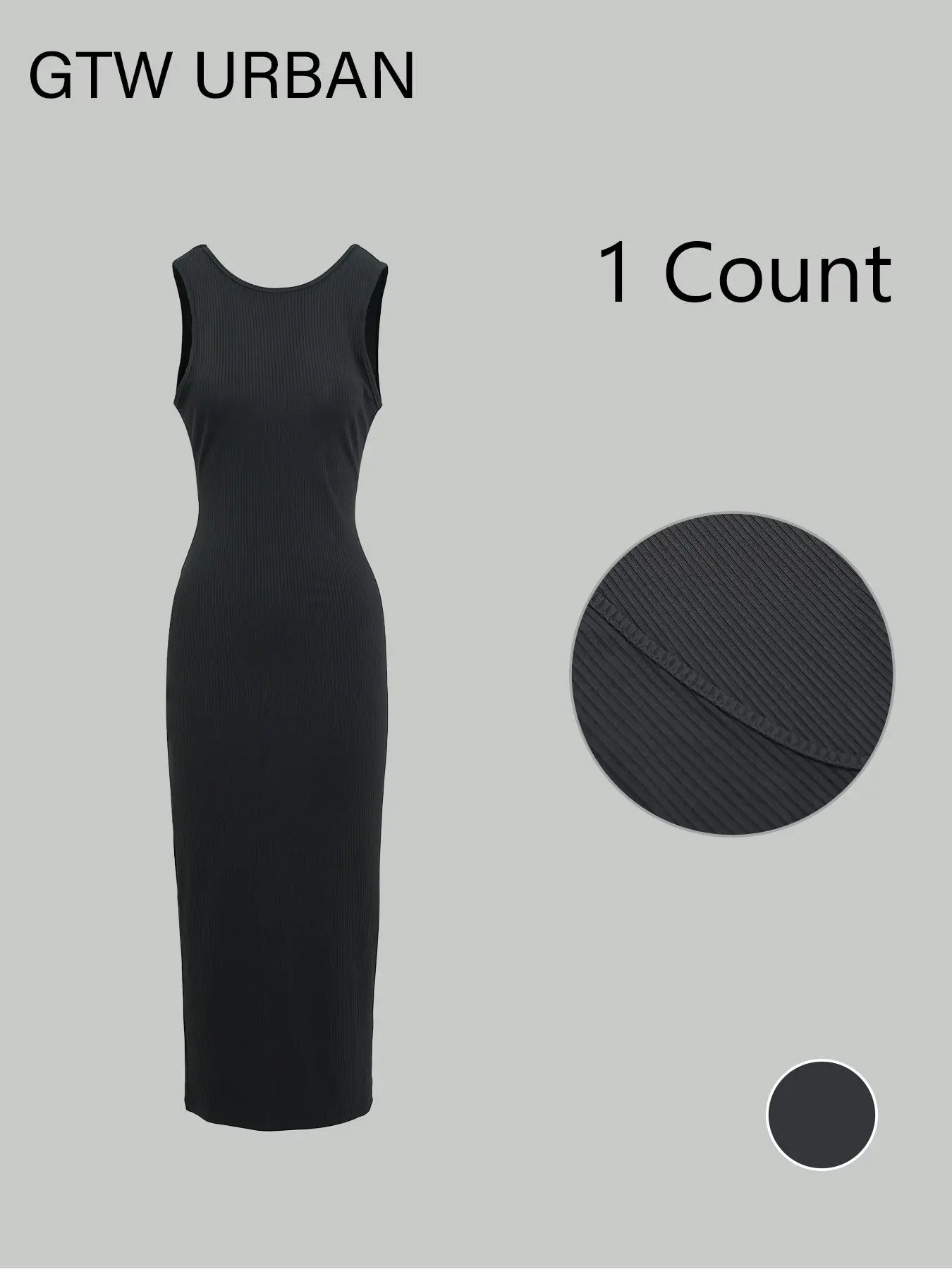 Women's Solid Backless Tank Dress, Minimalist Casual Plain Sleeveless Dress for Summer, Women's Clothing for Daily Wear