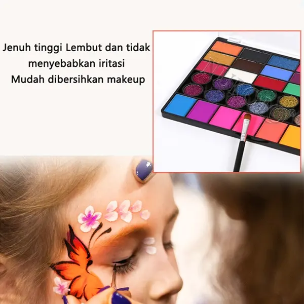 Face Body Painting Make up Set free Brush DIY cosplay wajah water base waterproof 1