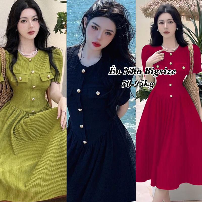  Thời Trang Én Nhỏ Có Bigsize - Đầm Thun Xinh Nhẹ Nhàng Thiết Kế Dự Tiệc Cho Nữ Đẹp Sang Chảnh Dễ Thương 50-95kg Dress Màu Đỏ Váy Màu Đen Đầm Nữ Bigsize đầm mini dress Women Nhung - 1094 