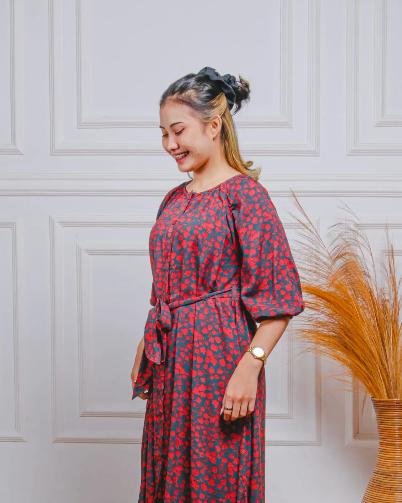 DASTER PPA DRESS RAYON PREMIUM MOTIF BUNGA