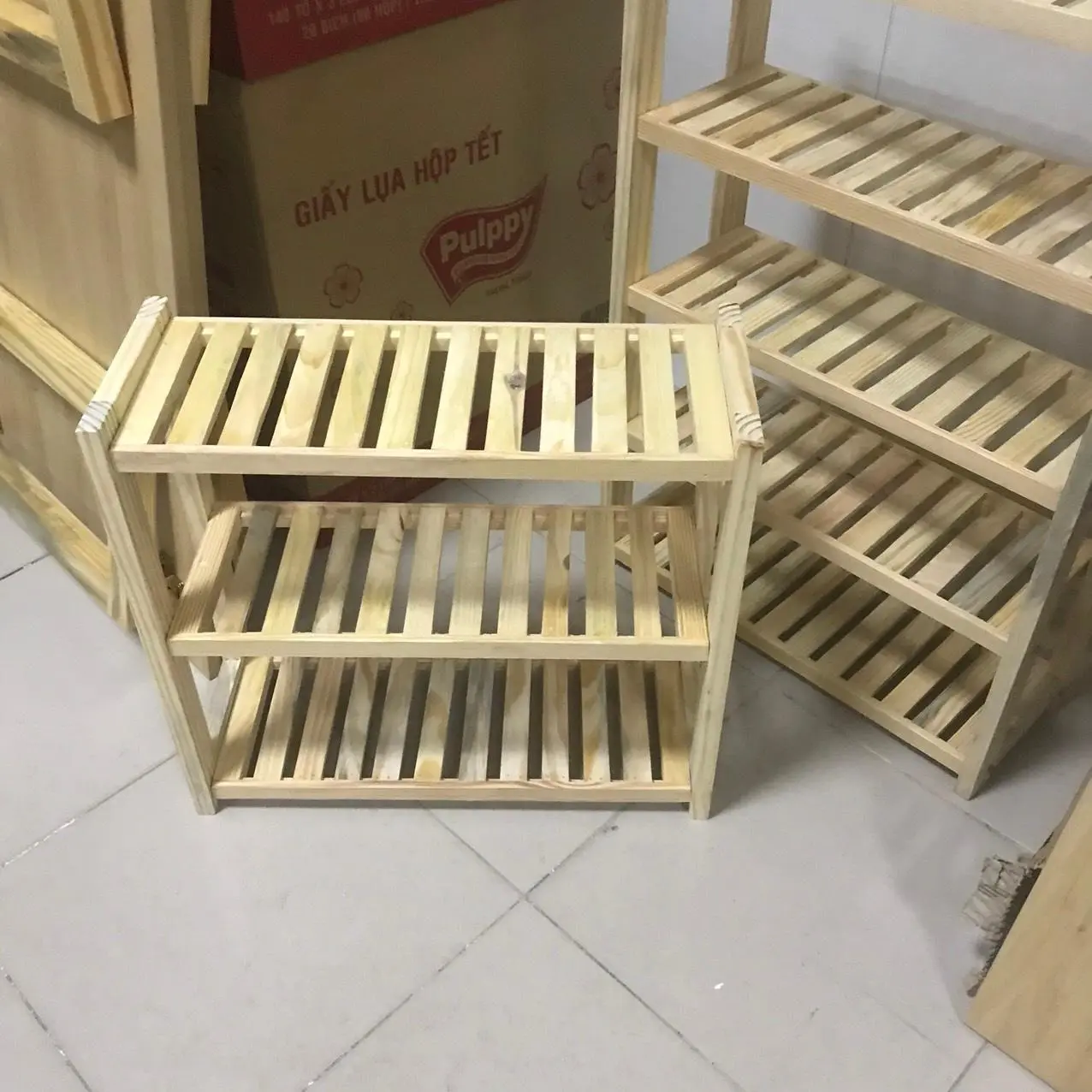 [Rẻ vô địch] [Chính hãng] Kệ giày dép gỗ thông đa tầng dài 50cm, hàng Việt Nam xuất khẩu. Kitchen