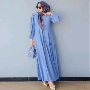Gamis Karin Matt Crinkle Airflow Premium Halus Adem Mel dengan Resleting Depan - Balon
