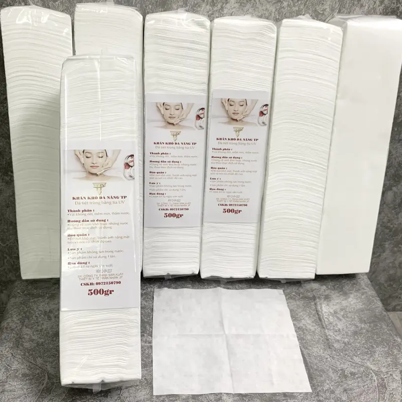 KHĂN GIẤY SPA lau mặt trong thẩm mỹ khoảng 250 tờ/ cây loại 1 - Khăn lau mặt 500gr/ cây siêu tiết kiệm 0